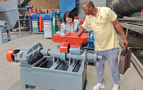 Africa customer came to visited us for the briquettes making plant