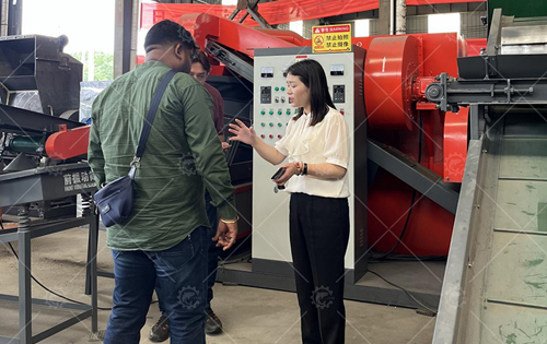 India customer visited our factory for the copper wire recycling plant